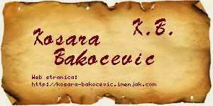 Kosara Bakočević vizit kartica
